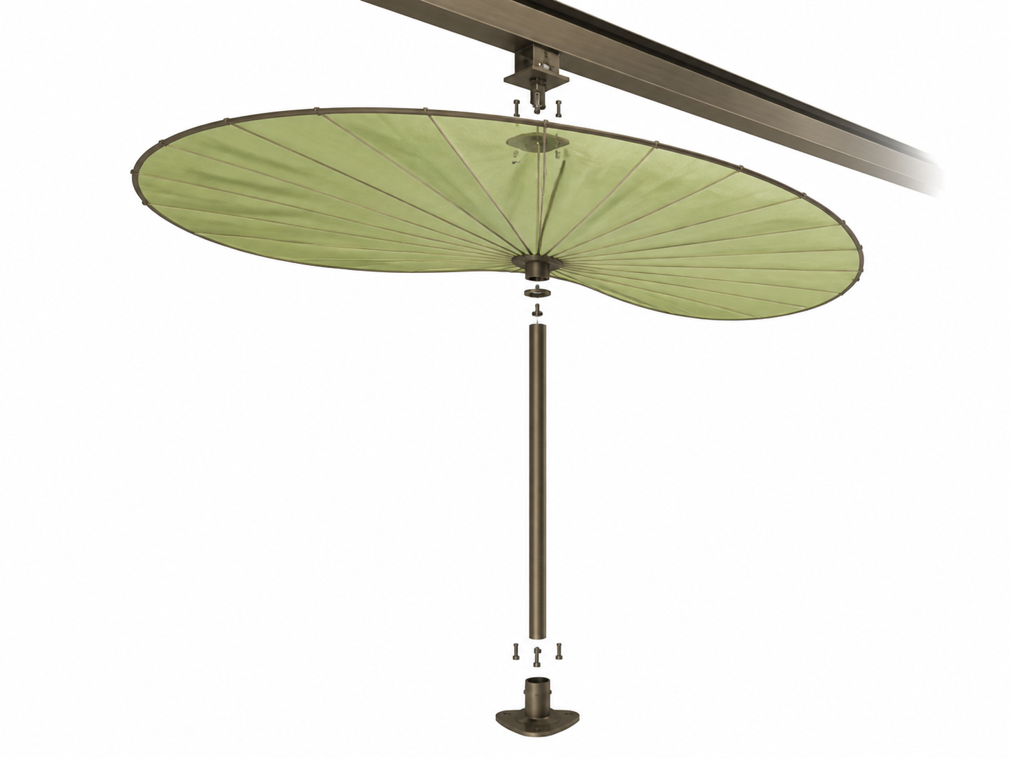 AUTHË v2 · Verdure Canopy · mast, rib and membrane assembly study