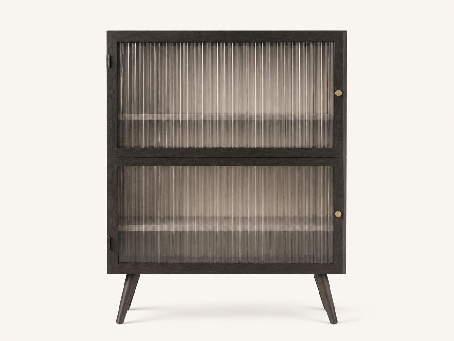 AUTHË v2 · Reed Glass Cabinet · closed front view with two pulls