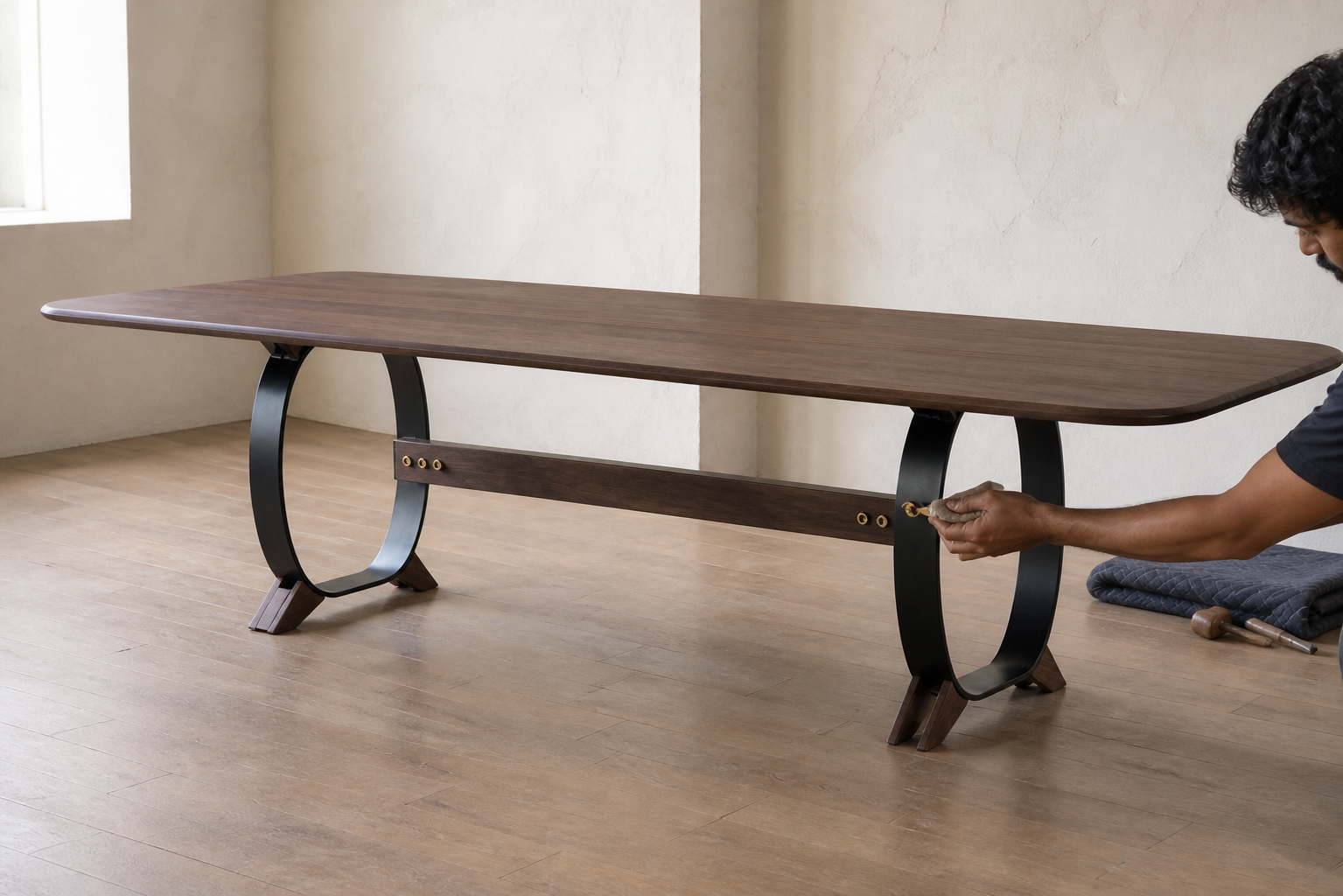 Span 280 Dining Table · AUTHË v2 proposed portal and keel joinery study