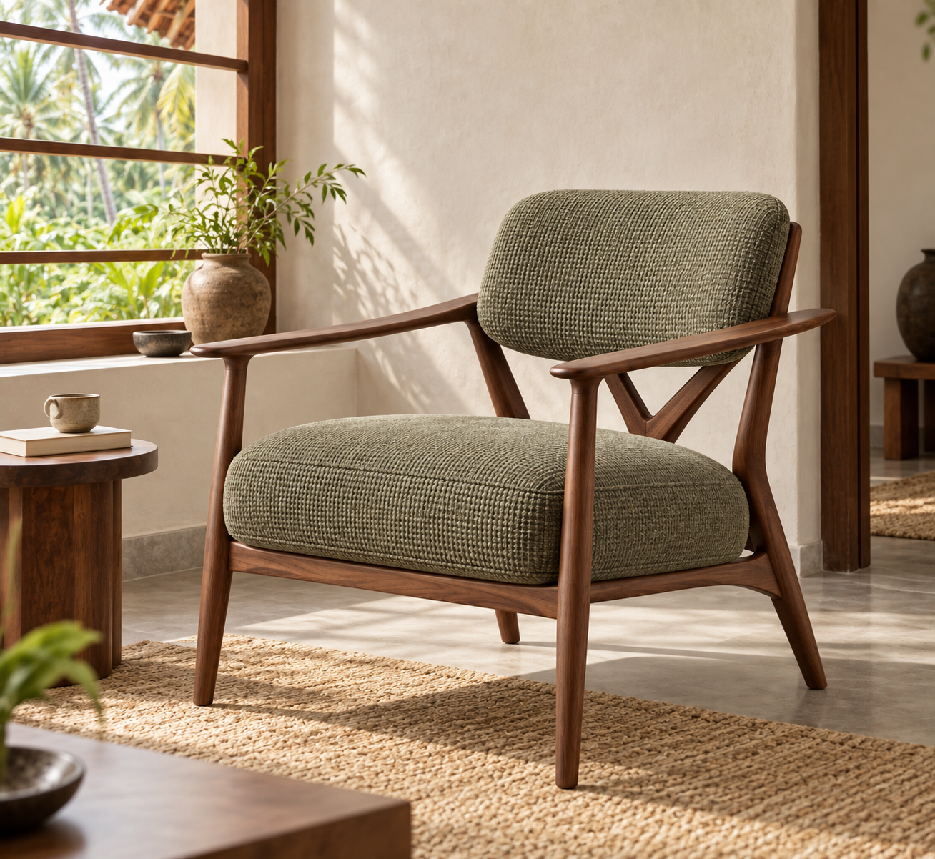 Cove Lounge Chair concept in a furnished room