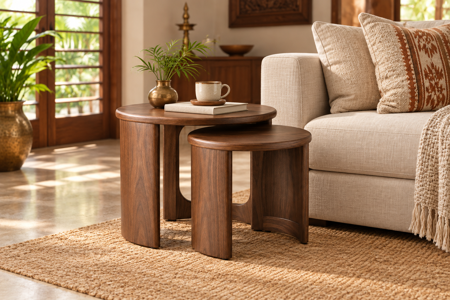 Luma Nesting Tables concept in a furnished room