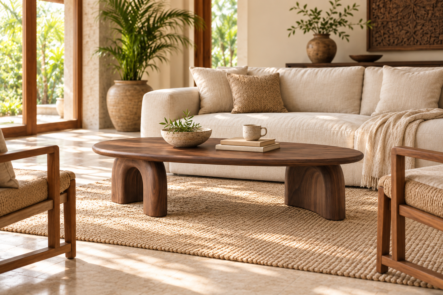 Tala Coffee Table concept placement: The centre of a soft room