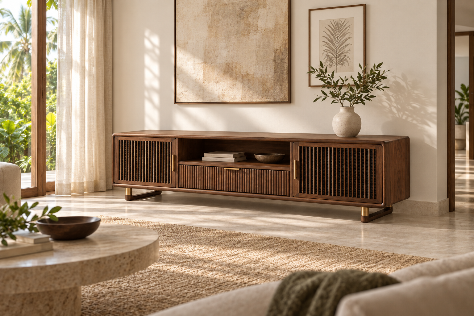 Tara Low Cabinet concept in a furnished room