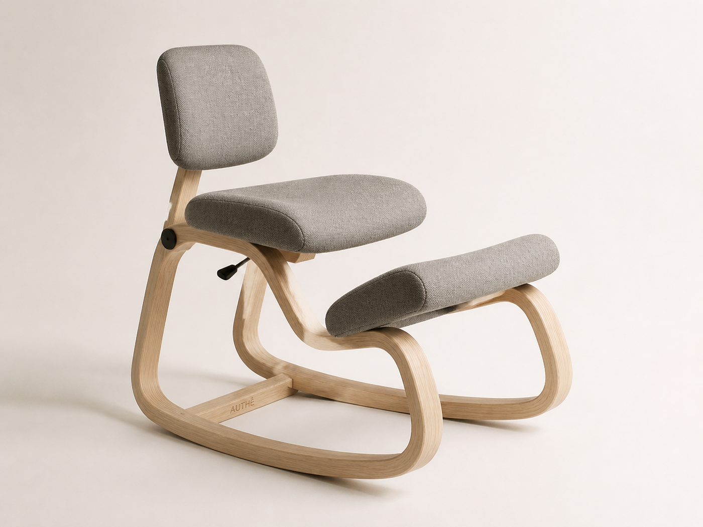 AUTHË v2 · Sway Active Work Chair · panoramic header · two timber rockers and three pads