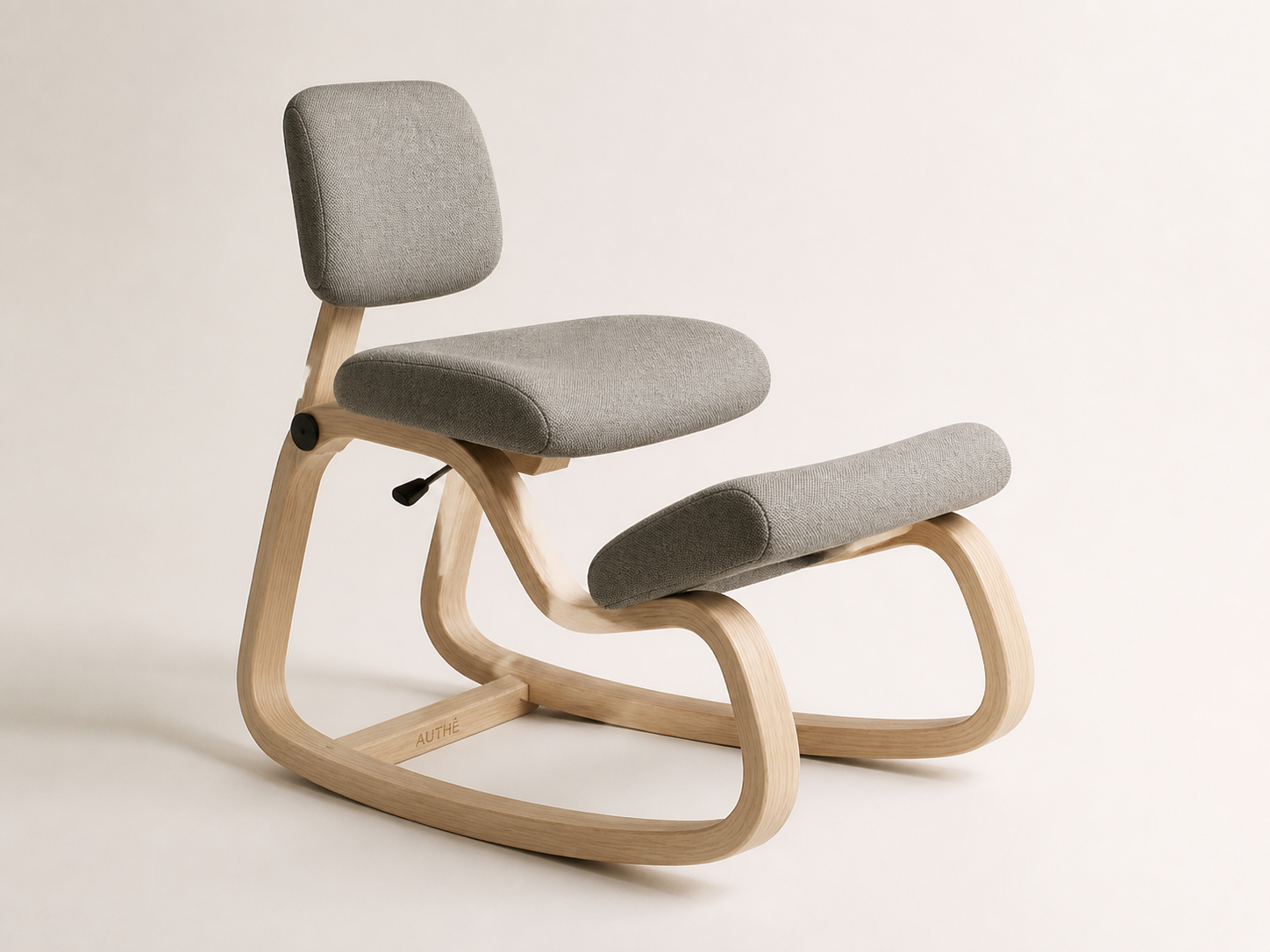 AUTHË v2 · Sway Active Work Chair · panoramic header · two timber rockers and three pads