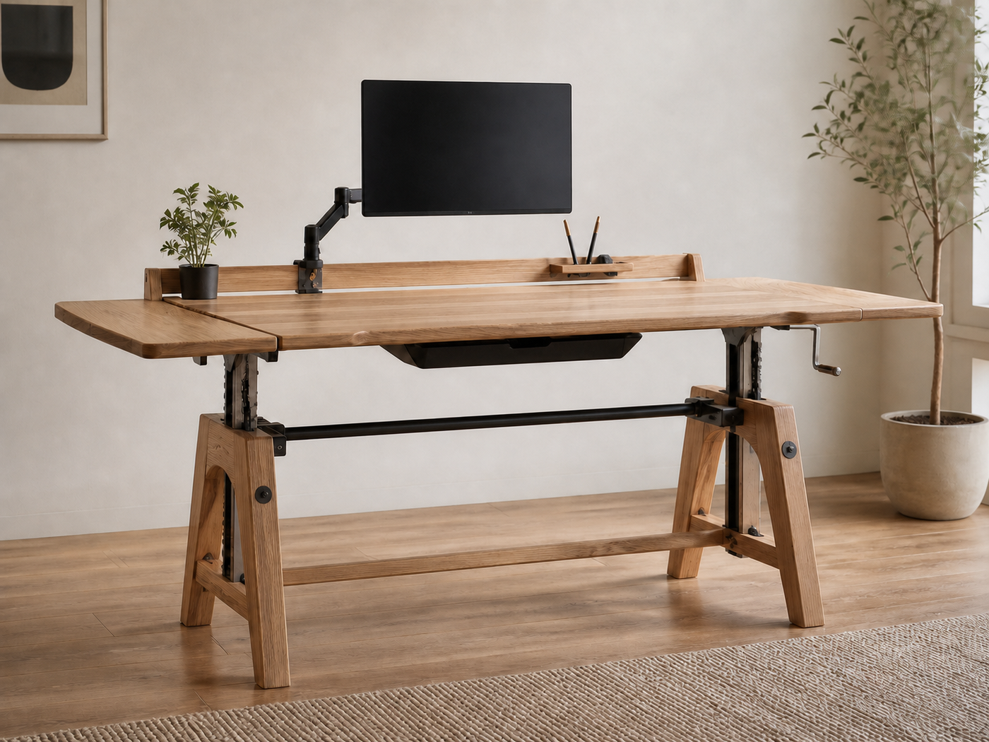 AUTHË v2 · Counterpoise Workstation · panoramic header · single hand crank