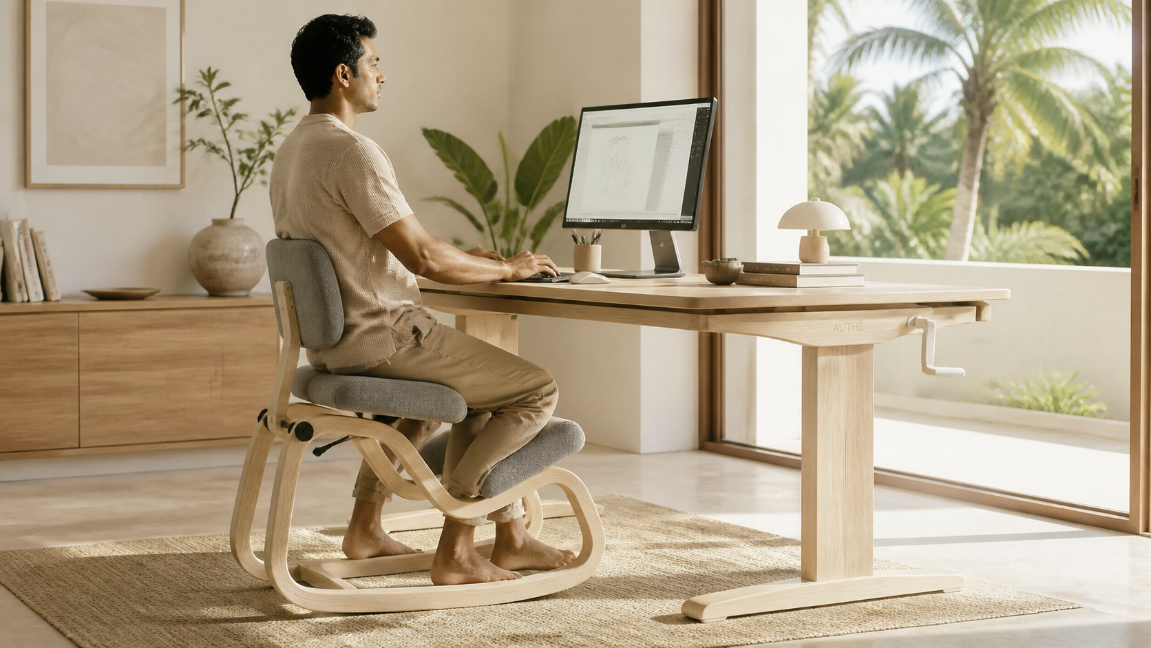 AUTHË v2 · Sway Active Work Chair · home workstation hero