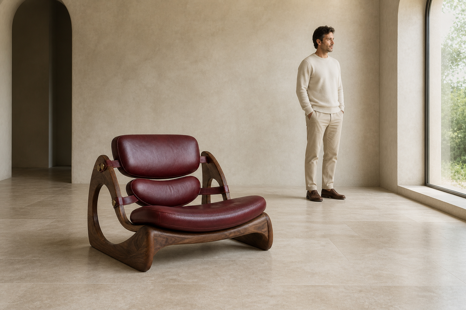Aster Sling Lounge · AUTHË v2 human-scale ergonomic study