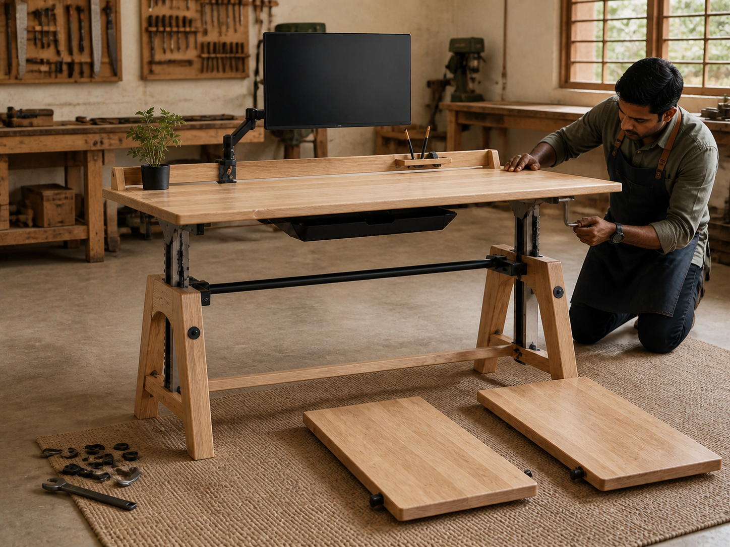 AUTHË v2 · Counterpoise Workstation · modular frame and leaf assembly