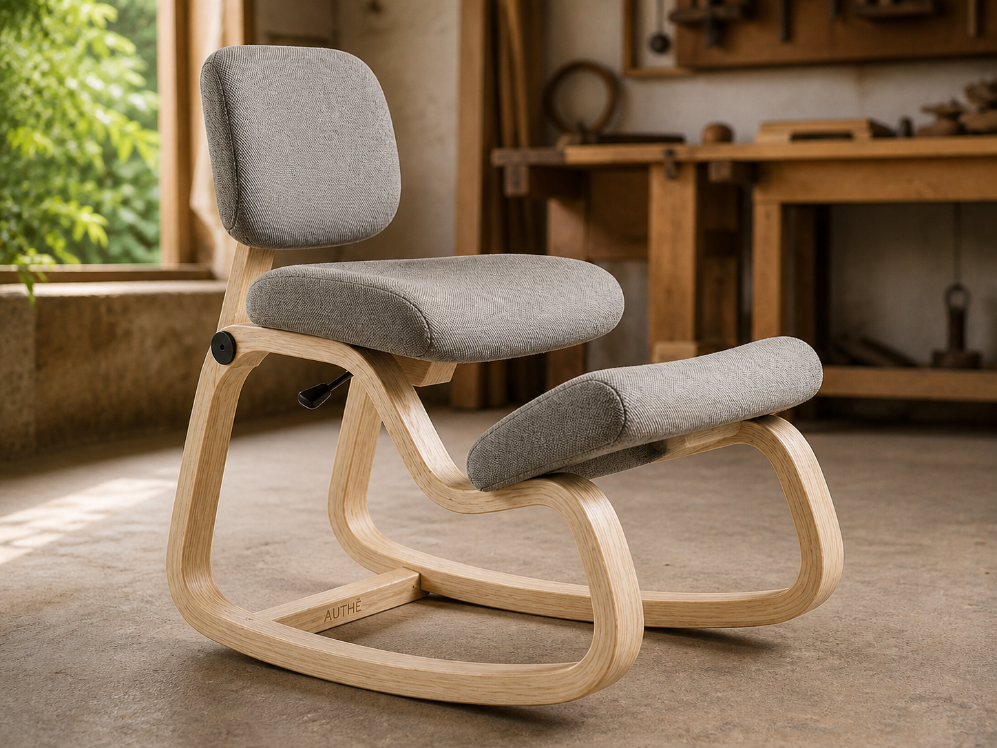 AUTHË v2 · Sway Active Work Chair · rocker, pivot and upholstery detail
