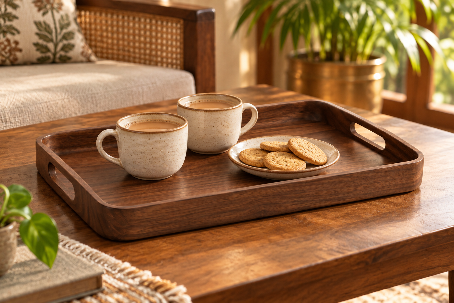 Aru Serving Tray concept in a furnished room