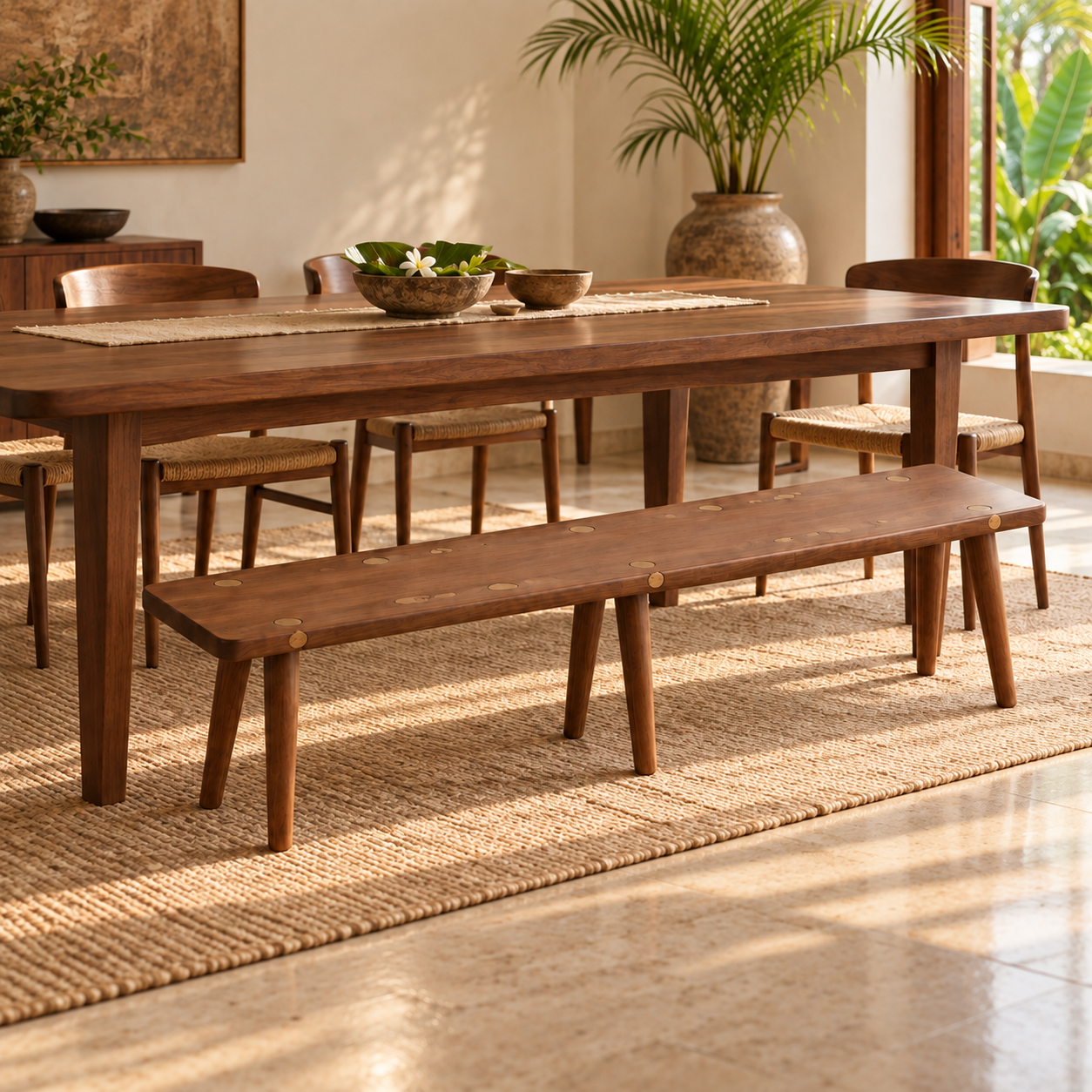Pin Bench concept placement: At the long table